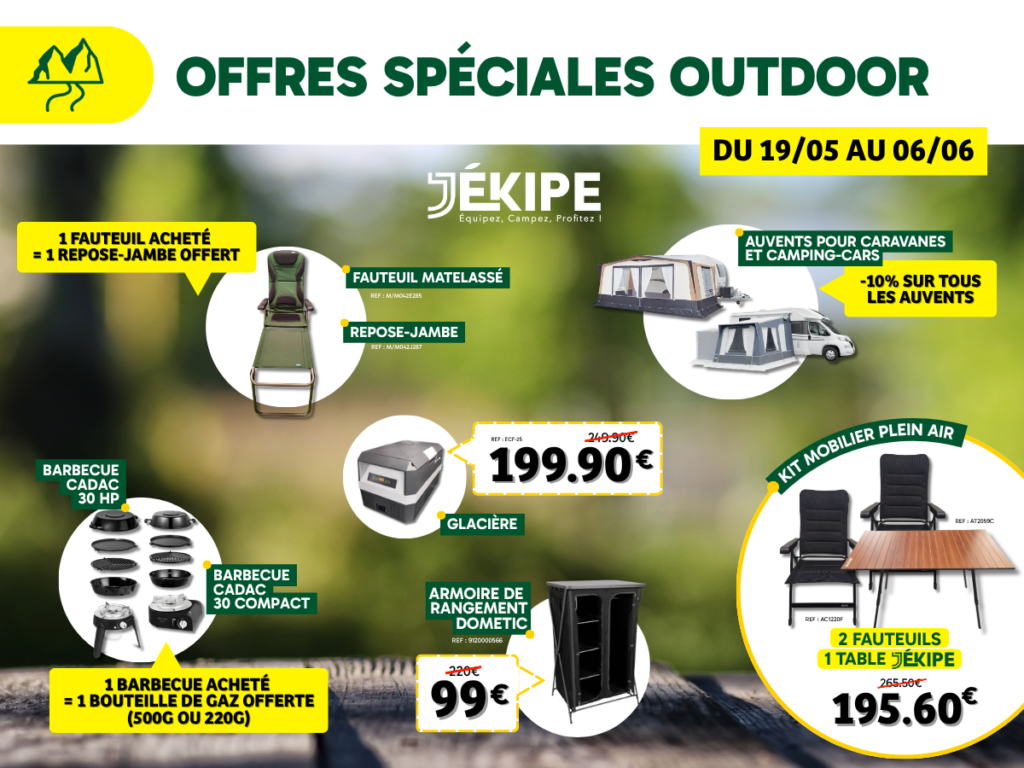 Offres Spéciales Outdoor Jékipe. Équipez-vous pour la saison 1 OP Outdoor proposition 1